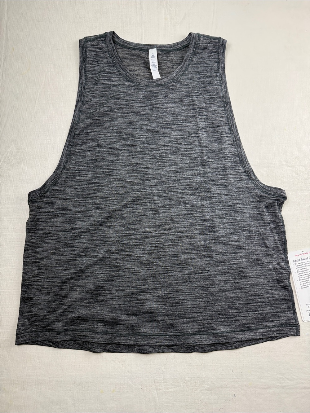 Lululemon Cardio Squad Tank II Sleeveless Gray Marled Sweat Wicking Size 8 NWT